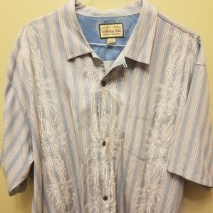 Jamaica Jack Men's Striped Shirt w/Floral Imprint
